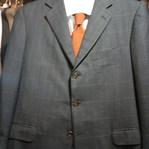 Ermenegildo Zegna Men's Navy WindowPane Sport Jacket 15Mil15 44R (41)